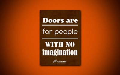 4k, las Puertas son para la gente sin imaginaci&#243;n, citas acerca de la imaginaci&#243;n, Derek Landy, papel naranja, popular, cotizaciones, inspiraci&#243;n, Derek Landy cotizaciones