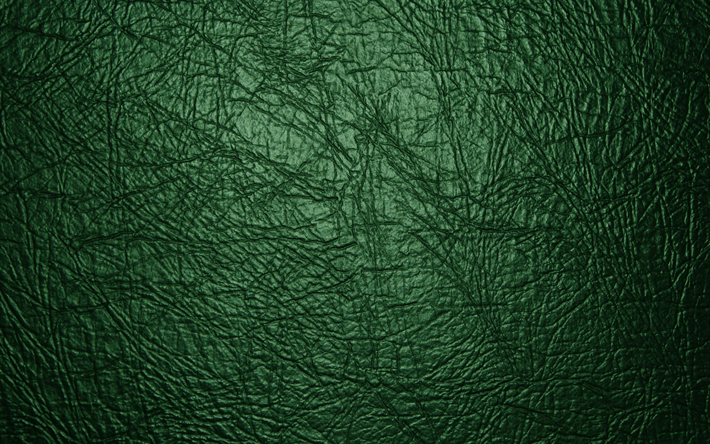 الأخضر جلدية الملمس, 4k, جلدية القوام, قرب, الأخضر الخلفيات, جلد الخلفيات, ماكرو, الجلود