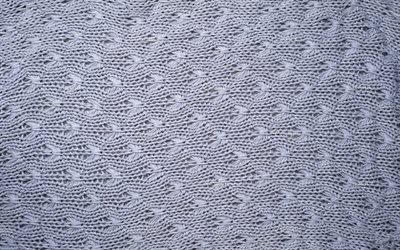 Gris de punto de textura, fondo de la tela con patrones, adornos, fondo gris, de punto, de lana, la textura, el punto de fondo