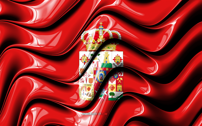 Ciudad Real bandera, 4k, Provincias de Espa&#241;a, distritos administrativos, la Bandera de Ciudad Real, arte 3D, Ciudad Real, provincias, Ciudad Real 3D de la bandera, Espa&#241;a, Europa