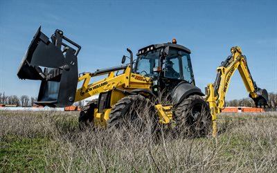 New Holland B115B, Backhoe loader, construction machines, tractor, building concepts, New Holland