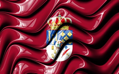 Salamanque drapeau, 4k, les Provinces de l&#39;Espagne, circonscriptions administratives, Drapeau de Salamanque, art 3D, de Salamanque, de provinces espagnoles, Salamanque 3D drapeau, Espagne, Europe
