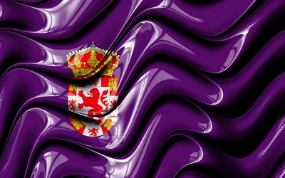 C&#243;rdoba bandeira, 4k, Prov&#237;ncias da Espanha, distritos administrativos, Bandeira de C&#243;rdoba, Arte 3D, Cordoba, prov&#237;ncias espanholas, C&#243;rdoba 3D bandeira, Espanha, Europa