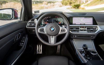 BMW M3, interior, G20, 2019 cars, BMW 330i M Sport xDrive, dashboard, 2019 BMW M3, german cars, BMW