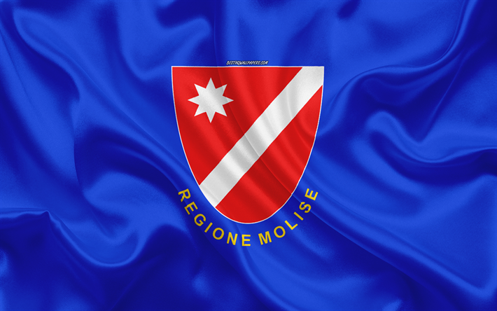 Bandiera del Molise, 4k, seta, texture, Molise, bandiera, Regioni d&#39;Italia, area italiana bandiera, Italia, area amministrativa