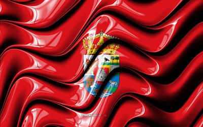 Avila flag, 4k, Provinces of Spain, administrative districts, Flag of Avila, 3D art, Avila, spanish provinces, Avila 3D flag, Spain, Europe