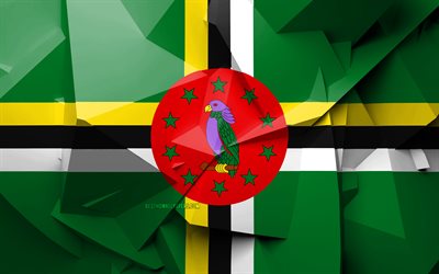 4k, Flag of Dominica, geometric art, North American countries, Dominican flag, creative, Dominica, North America, Dominica 3D flag, national symbols