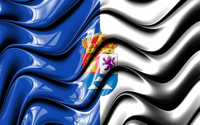 Las Palmas flag, 4k, Provinces of Spain, administrative districts, Flag of Las Palmas, 3D art, Las Palmas, spanish provinces, Las Palmas 3D flag, Spain, Europe