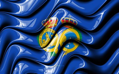 Huelvaフラグ, 4k, 省スペイン, 行政区, 旗のHuelva, 3Dアート, Huelva, スペイン州, Huelva3Dフラグ, スペイン, 欧州