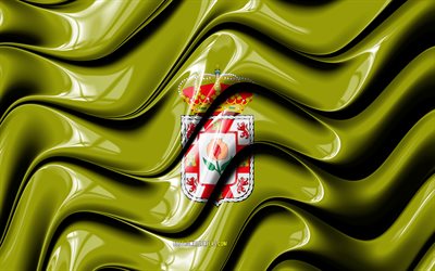 Bandeira de Granada, 4k, Prov&#237;ncias da Espanha, distritos administrativos, Arte 3D, Granada, prov&#237;ncias espanholas, Granada 3D bandeira, Espanha, Europa