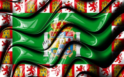 カディスのフラグ, 4k, 省スペイン, 行政区, 旗のカディス, 3Dアート, カディス, スペイン州, カディスの3Dフラグ, スペイン, 欧州