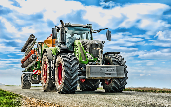 FENDT Vario 939, 4k, transport av utrustning, 2019 traktorer, jordbruksmaskiner, HDR, traktor p&#229; v&#228;g, jordbruk, Fendt