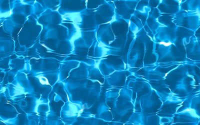 青色の水質感, マクロ, 4k, 水質感, 青色の背景, 青い水, 水背景