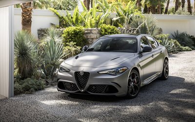 Alfa Romeo Giulia Quadrifoglio, parking, 2019 cars, Alfa Romeo 952, italian cars, 2019 Alfa Romeo Giulia, tuning, Alfa Romeo