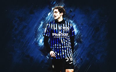 Aleksey Miranchuk, Atalanta, Russian footballer, blue stone background, Serie A, Italy, football