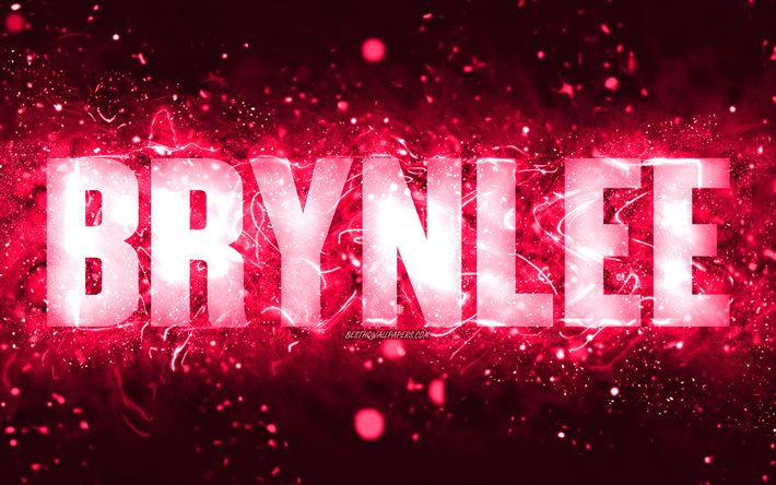 Buon compleanno Brynlee, 4k, luci al neon rosa, nome Brynlee, creativo, buon compleanno Brynlee, compleanno Brynlee, nomi femminili americani popolari, foto con nome Brynlee, Brynlee