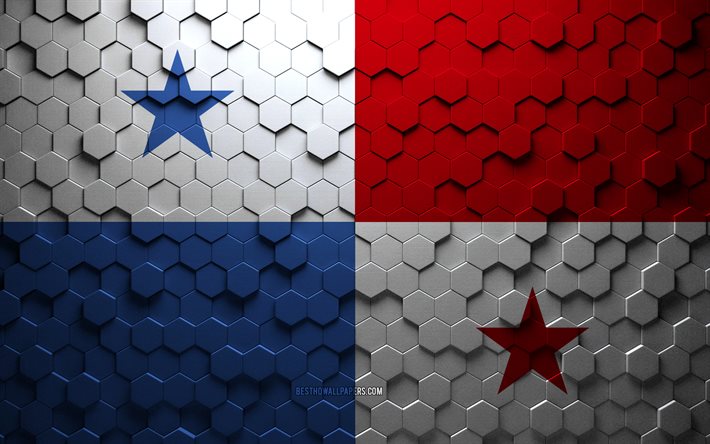 パナマの国旗, ハニカムアート, パナマ六角形フラグ, パナマ, 3D六角形アート