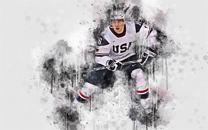 Joe Pavelski, 4k, Americano, giocatore di hockey, arte pittura, NOI squadra di hockey, USA, schizzi di vernice, arte, grunge, stile