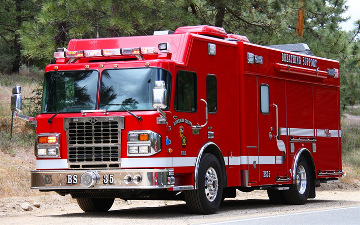 american fire truck, usa, spezielle lkw -, brandschutz -, rot-truck