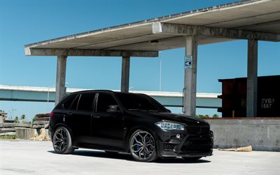 BMW X5M, tuning, 2018 cars, Vossen Wheels, HC-3, black X5M, BMW