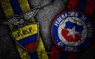 Ecuador vs Chile, 2019 Copa Am&#233;rica, Grupo C, creativo, grunge, Copa Am&#233;rica 2019 Brasil, Ecuador, Equipo Nacional, Equipo Nacional de Chile, la Conmebol