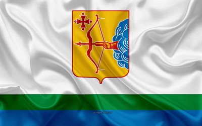 Flaggan i Kirov Oblast, 4k, silk flag, Federala distrikten i Ryssland, Kirov Oblast flagga, Ryssland, siden konsistens, Kirov Oblast, Ryska Federationen