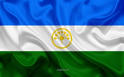 Bandiera del Bashkortostan, 4k, seta, bandiera, soggetti Federali della Russia, Bashkortostan bandiera, Russia, texture, Bashkortostan Republic, Federazione russa