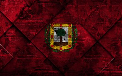 Flag of Biscay, 4k, grunge art, rhombus grunge texture, spanish province, Biscay flag, Spain, national symbols, Biscay, provinces of Spain, creative art