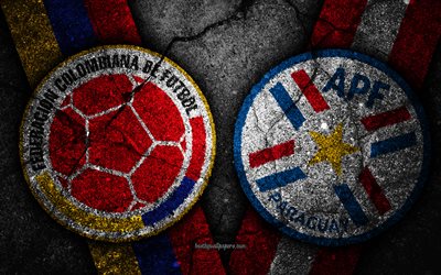 Colombia vs Paraguay, 2019 Copa America, Grupp B, kreativa, grunge, Copa America 2019 Brasilien, Colombia Landslaget, Paraguay Landslaget, Conmebol
