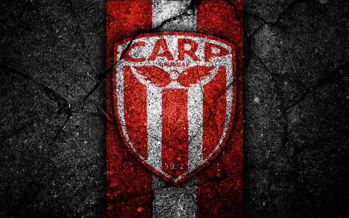 River Plate FC, 4k, emblem, Uruguay Primera Division, svart sten, asfalt konsistens, Uruguay, FC River Plate, logotyp, fotboll, CA River Plate