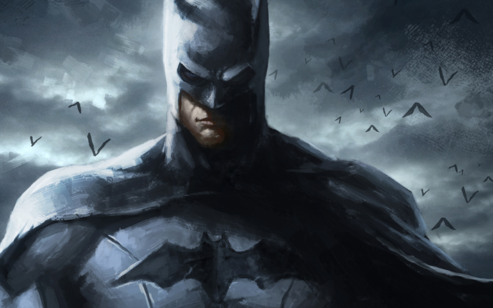 4k, Batman, opere d&#39;arte, supereroi, Bat-man, la DC Comics