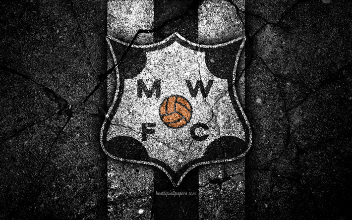 Montevideo Wanderers FC, 4k, embl&#232;me, Uruguay, Primera Division, pierre noire, l&#39;asphalte, la texture, l&#39;Uruguay, le FC Montevideo Wanderers, le logo, le football, le soccer, CA Montevideo Wanderers