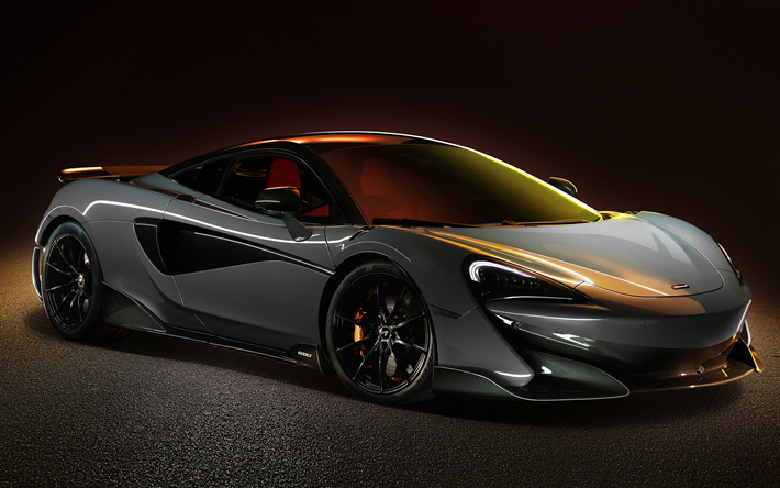 McLaren 600LT, 2019, uusi superauto, n&#228;kym&#228; edest&#228;, harmaa urheilu coupe, uusi harmaa 600LT, Brittil&#228;inen urheiluautoja, McLaren