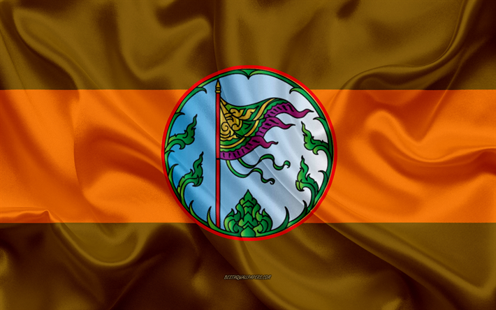Drapeau de la Province de Chaiyaphum, 4k, drapeau de soie, province de la Tha&#239;lande, soie, texture, Chaiyaphum drapeau, Tha&#239;lande, Province de Chaiyaphum