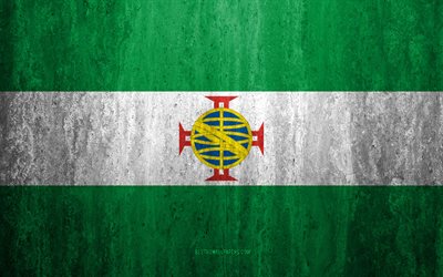 Lipun Cisplatina, 4k, kivi tausta, Brasilian valtion, grunge lippu, Cisplatina Valtion lippu, Brasilia, grunge art, Cisplatina, liput Brasilian osavaltiossa