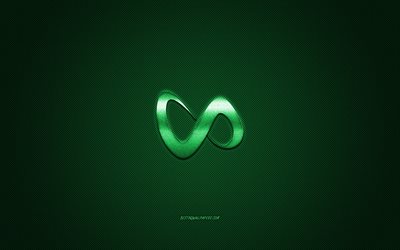 DJ Snake logo, yeşil parlak logo, DJ Snake metal amblem, Fransız DJ, William Sami Etienne Grigahcine, yeşil karbon fiber doku, DJ Snake, markalar, yaratıcı sanat