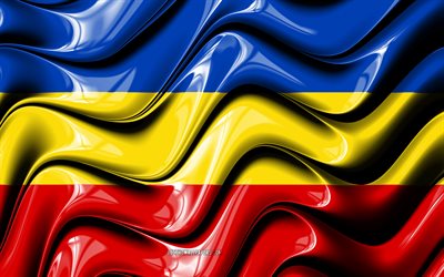 Canar flag, 4k, Provinces of Ecuador, administrative districts, Flag of Canar, 3D art, Canar Province, ecuadorian provinces, Canar 3D flag, Ecuador, South America, Canar