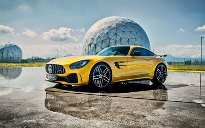 Mercedes-Benz GT R AMG, 2019, G-Power, yellow sports coupe, yellow supercar, tuning GT R, German sports cars, GP 63 Bi-Turbo, Mercedes-AMG