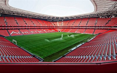 San Mames Stadium, Athletic Bilbao-Stadion, football stadium, inuti, Bilbao, Baskien, Spanien, fotbollsplanen, La Liga stadion