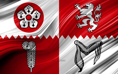 4k, Leicestershire flag, english counties, 3D waves, Flag of Leicestershire, Counties of England, Leicestershire County, administrative districts, Leicestershire 3D flag, Europe, England, Leicestershire
