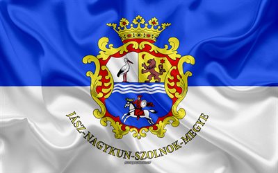 Flag of Jasz-Nagykun-Szolnok, 4k, silk flag, Hungarian county, silk texture, Jasz-Nagykun-Szolnok flag, Hungary, grunge art, Jasz-Nagykun-Szolnok, Counties of Hungary