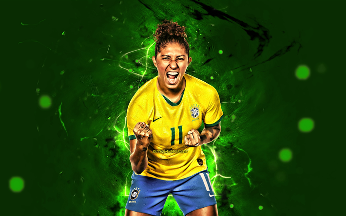 Cristiane Rozeira, 2019, Brasilianska Landslaget, fan art, fotboll, fotbollsspelare, neon lights, Cristiane Rozeira de Souza Silva, Brasiliansk fotboll, kvinnlig fotboll