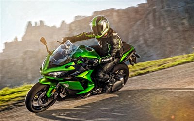 Kawasaki Z1000SX, 2019, sports bike, Kawasaki Ninja 1000, new black green Z1000SX, japanese sport motorcycles, Kawasaki