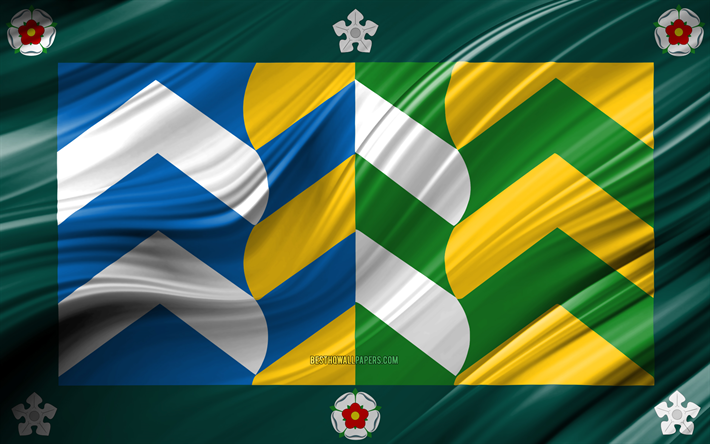 4k, Cumbria flag, english counties, 3D waves, Flag of Cumbria, Counties of England, Cumbria County, administrative districts, Cumbria 3D flag, Europe, England, Cumbria