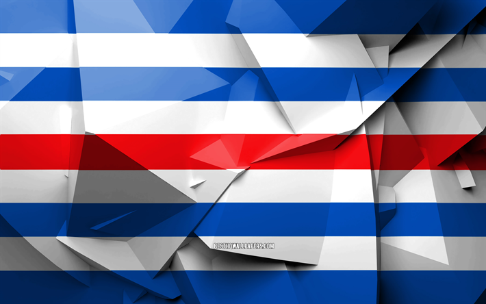 4k, Bandiera di Creta, arte geometrica, Regioni della Grecia, Creta, bandiera, creativo, regioni greche, Creta Regione, i distretti amministrativi, Creta 3D bandiera, Grecia