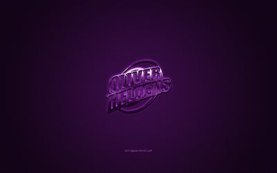 Oliver Heldens logo, purple shiny logo, Oliver Heldens metal emblem, Dutch DJ, purple carbon fiber texture, Oliver Heldens, brands, creative art