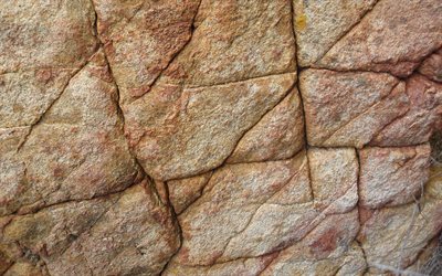 brown parede de pedra, macro, brown stone textura, brown fundos, pedra texturas, pedra fundos, brown stone