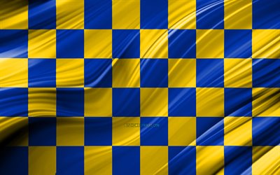 4k, Surrey flagga, engelska l&#228;n, 3D-v&#229;gor, Flaggan i Surrey, Grevskapen i England, Surrey County, administrativa distrikt, Surrey 3D-flagga, Europa, England, Surrey