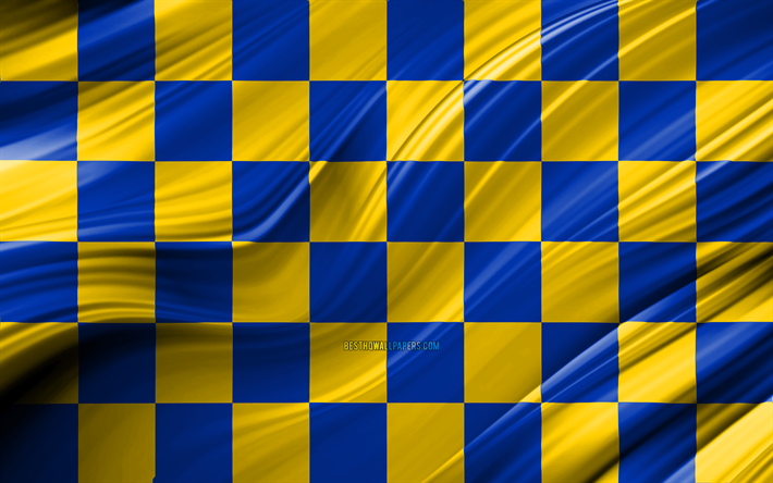 4k, Surrey bandera, ingl&#233;s condados, 3D ondas, la Bandera de Surrey, los Condados de Inglaterra, Condado de Surrey, distritos administrativos, Surrey 3D de la bandera, Europa, Inglaterra, Surrey