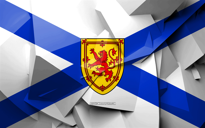 4k, Flag of Nova Scotia, geometric art, Provinces of Canada, Nova Scotia flag, creative, canadian provinces, Nova Scotia Province, administrative districts, Nova Scotia 3D flag, Canada, Nova Scotia